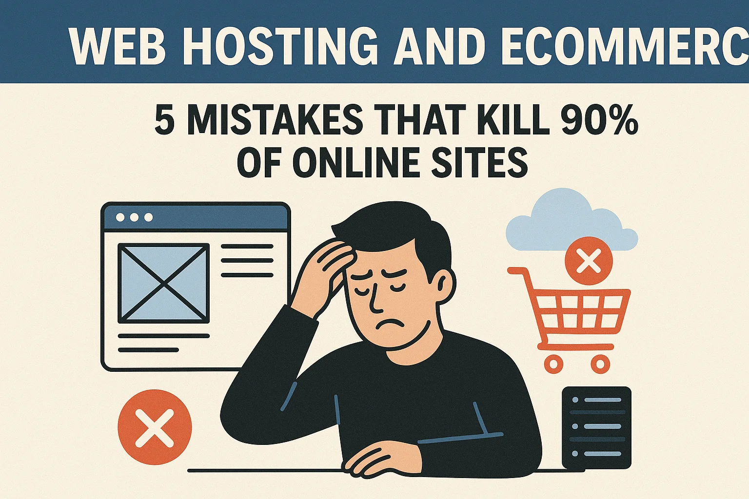 Web Hosting and Ecommerce: 5 Mistakes Kill 90% Websites